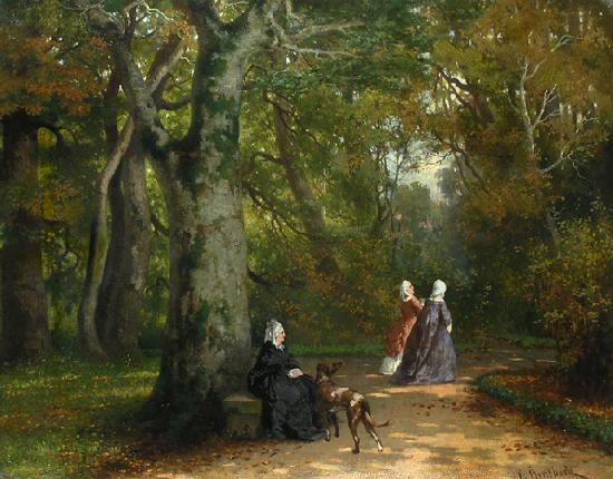 unknow artist Drei Frauen im Park oil painting image